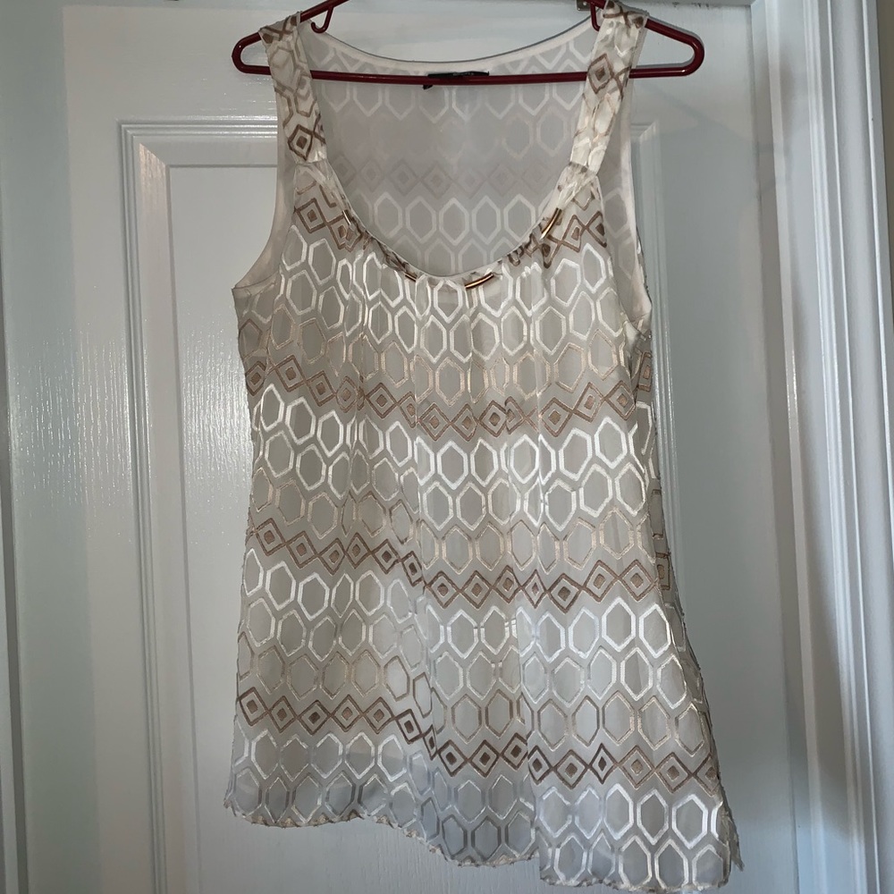 WHBM sleeveless cream top M